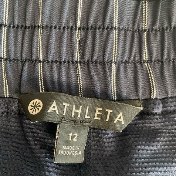Athleta Womens Stripe Midtown Skort Size 12 Pinstripe Pockets Drawstring Waist - Picture 8 of 11